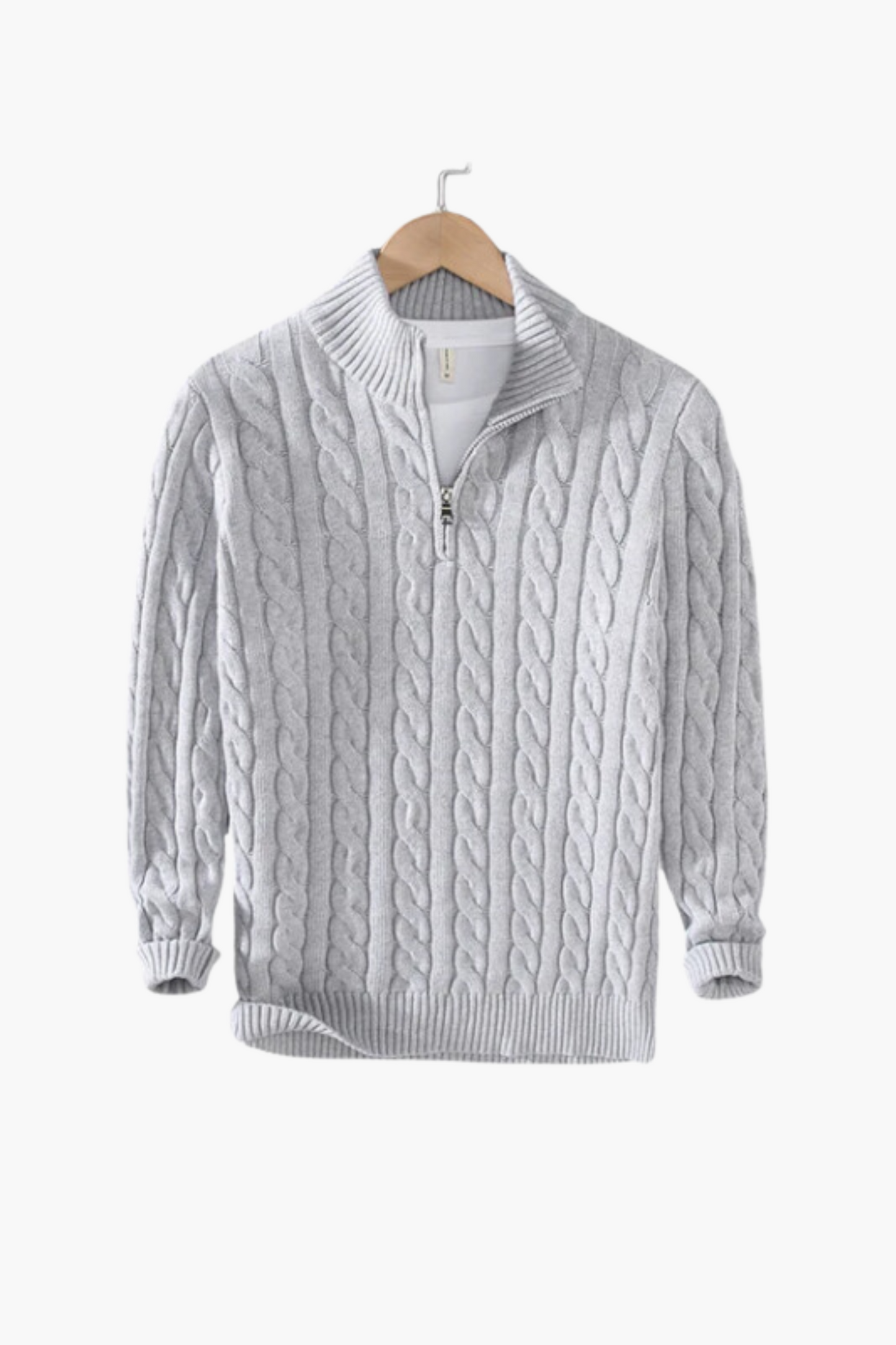Santoni - Men's Cable Knit Half Zip Sweater