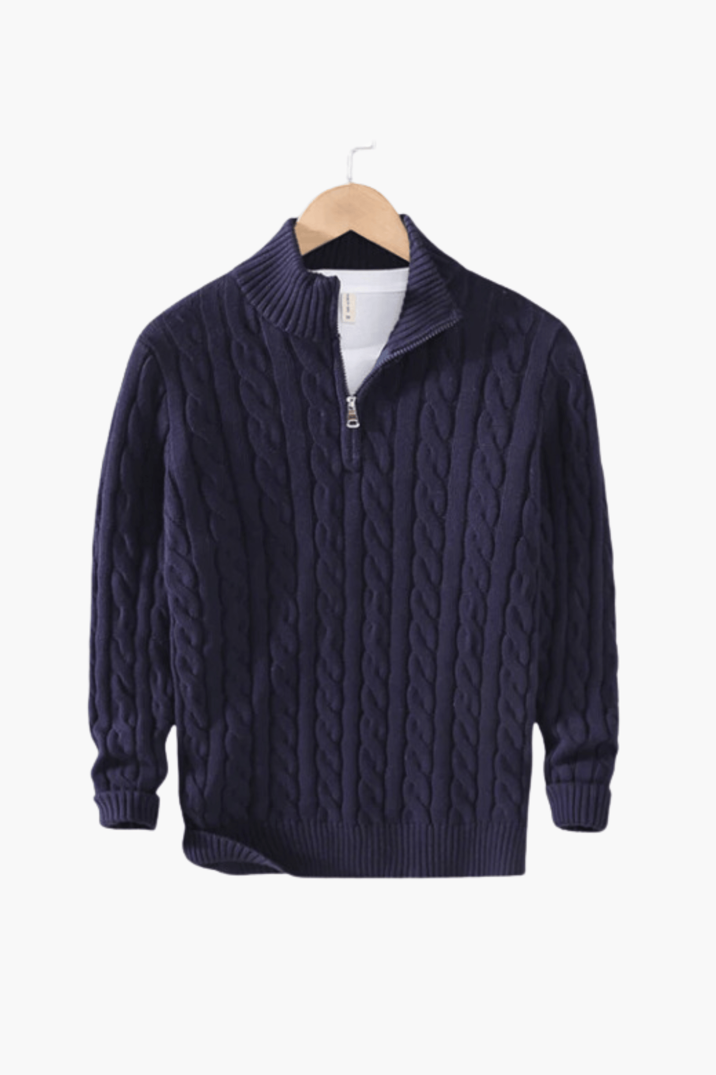 Santoni - Men's Cable Knit Half Zip Sweater