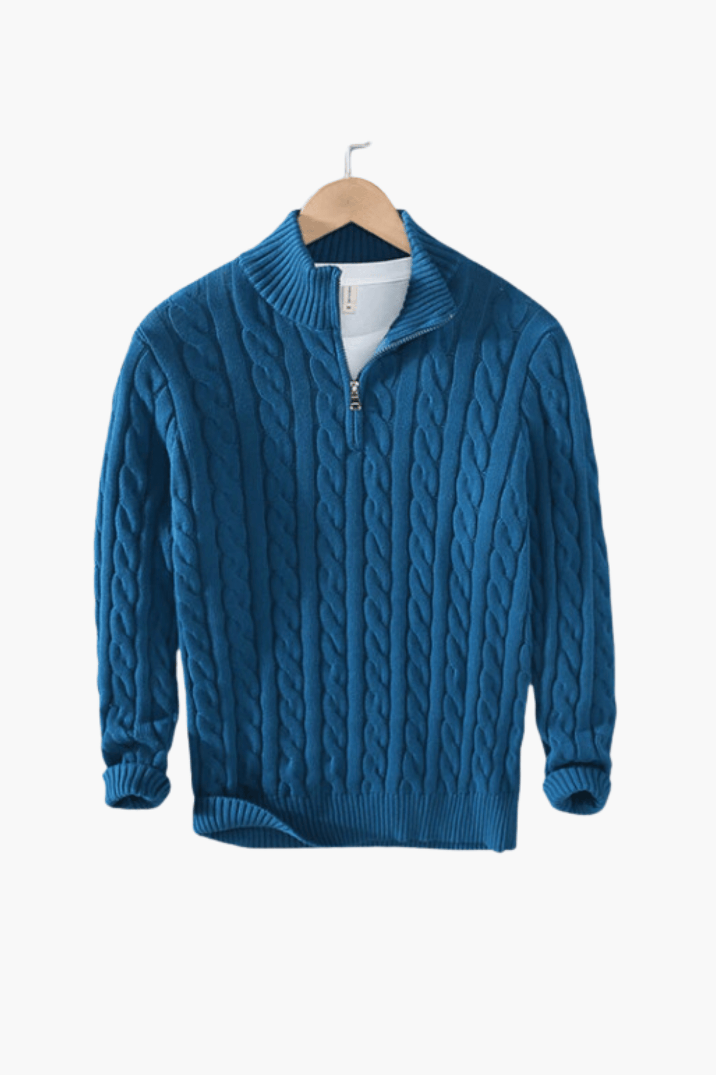 Santoni - Men's Cable Knit Half Zip Sweater