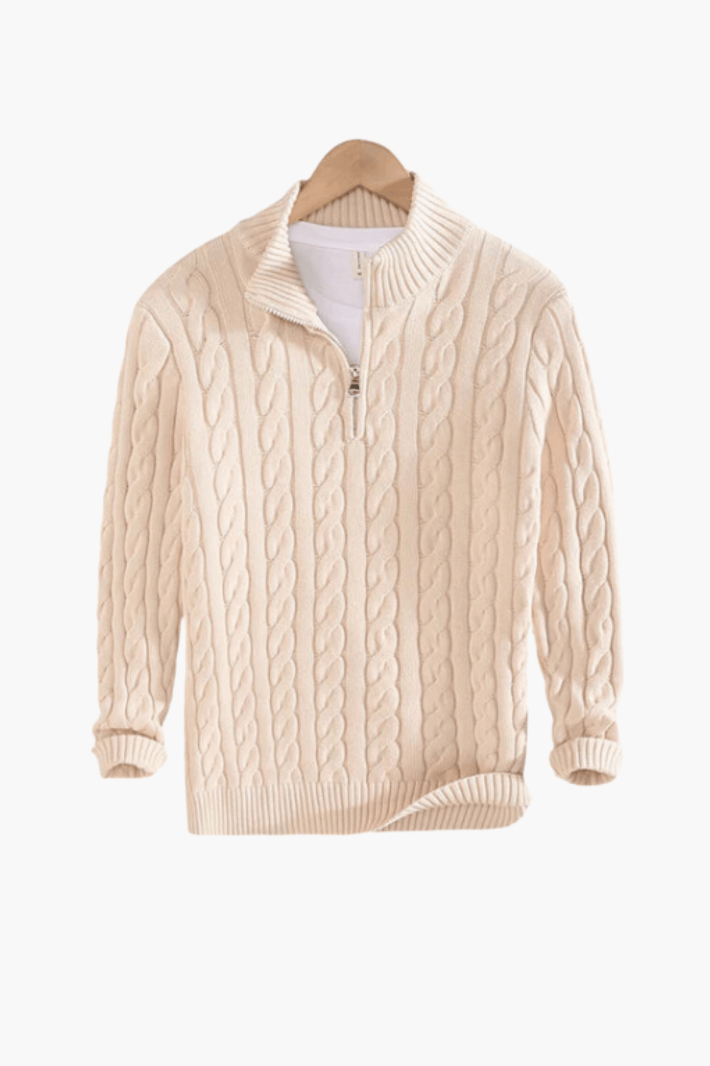 Santoni - Men's Cable Knit Half Zip Sweater