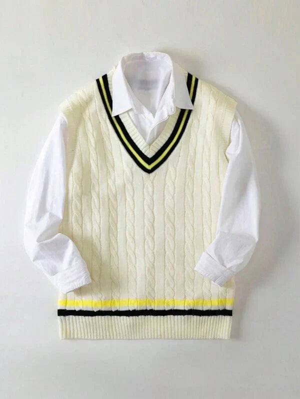 Classic White Mens V Neck Tank Top Vest