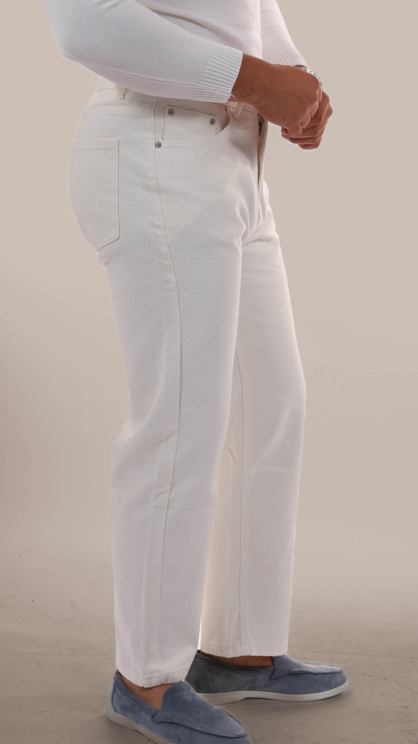 Timeless White Straight Fit Men's Jeans
