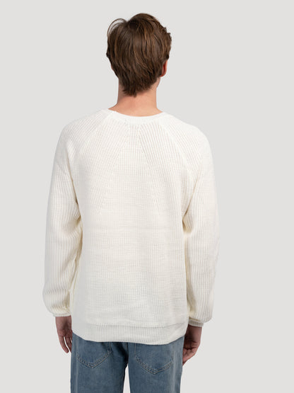 Classic Fit Crew Neck Knit Sweater Green for Men