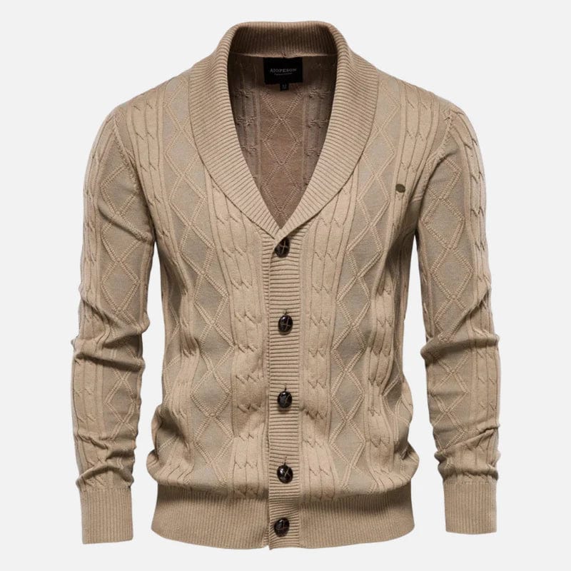 Relaxed Fit Crew Neck Cardigan Sweater - OutfitLondon