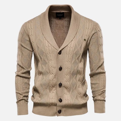 Relaxed Fit Crew Neck Cardigan Sweater - OutfitLondon