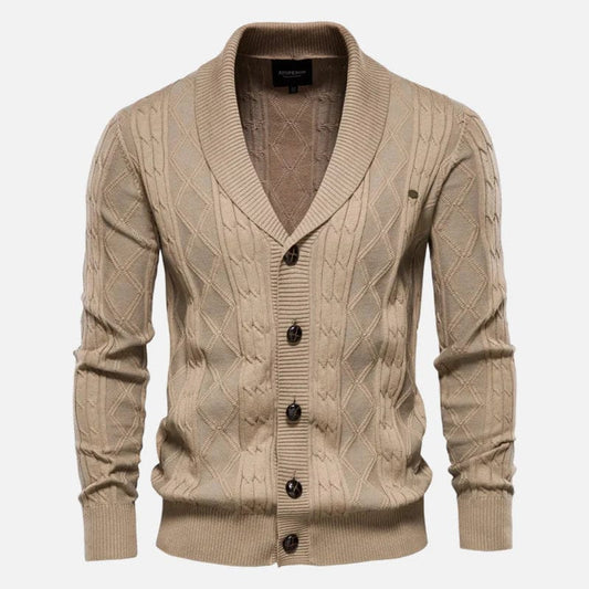 Relaxed Fit Crew Neck Cardigan Sweater - OutfitLondon