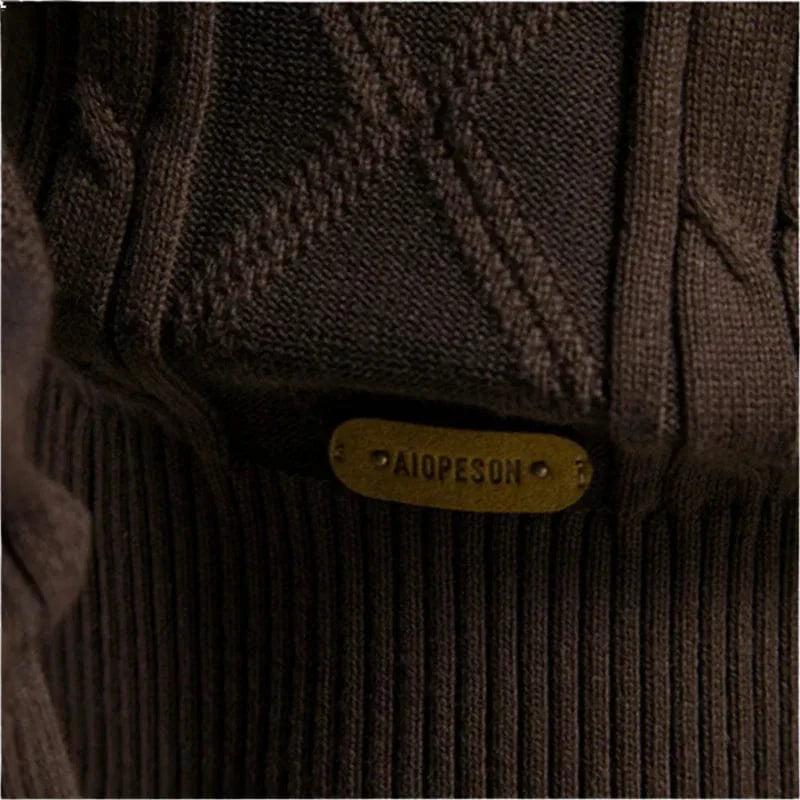 Relaxed Fit Crew Neck Cardigan Sweater