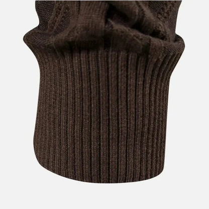 Relaxed Fit Crew Neck Cardigan Sweater