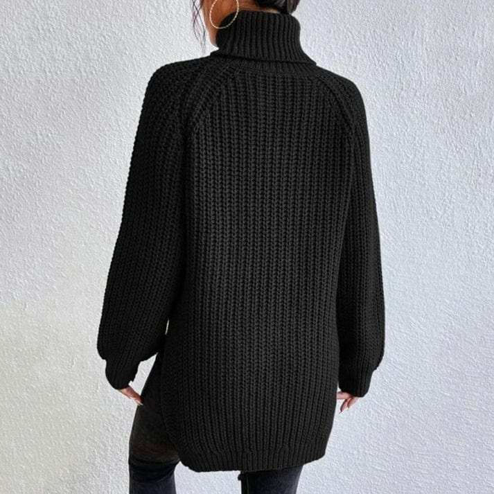 Chic Ladies' High Neck Knit Sweater