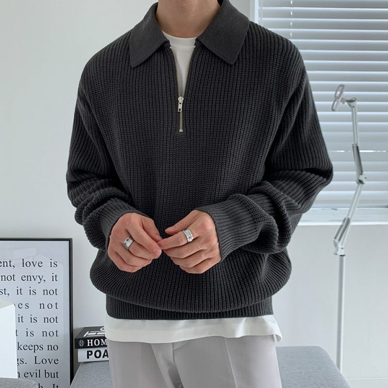 Classic Luxury Quarter Zip Sweater - OutfitLondon