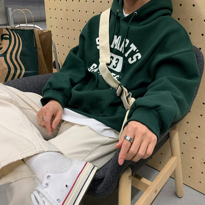 Mens White Graphic Green Sweatshirt