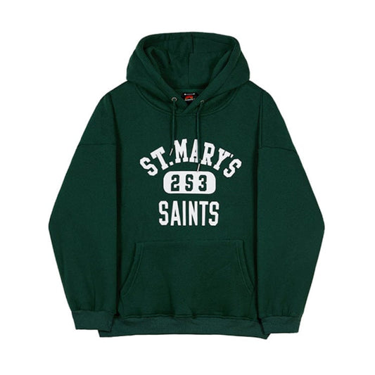 Mens White Graphic Green Sweatshirt - OutfitLondon