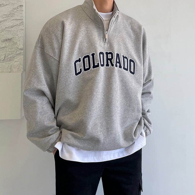 Relaxed Fit Casual Half Zip Sweater - OutfitLondon