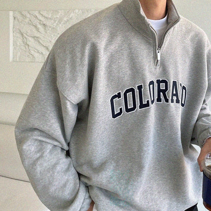 Relaxed Fit Casual Half Zip Sweater