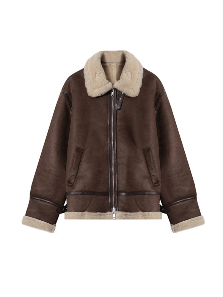 Warm Men's Aviator Wool Lined Winter Coat