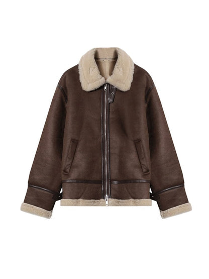 Warm Men's Aviator Wool Lined Winter Coat