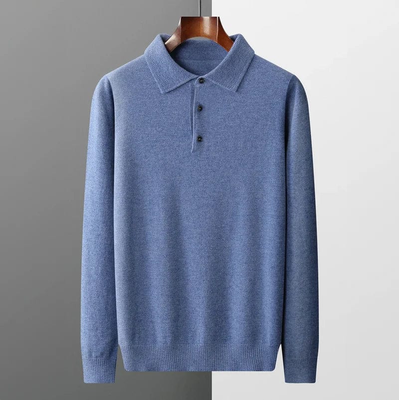 Classic Fit Long Sleeve Polo Shirt Men - OutfitLondon