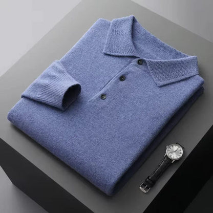 Classic Fit Long Sleeve Polo Shirt Men