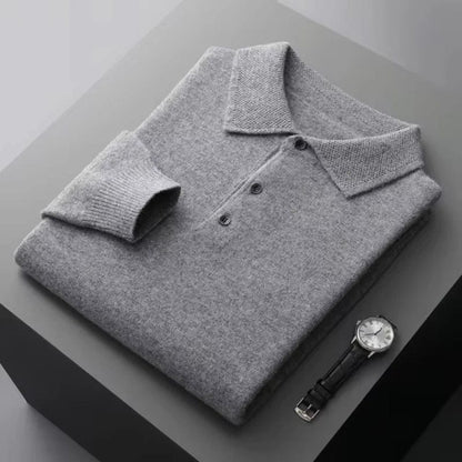 Classic Fit Long Sleeve Polo Shirt Men