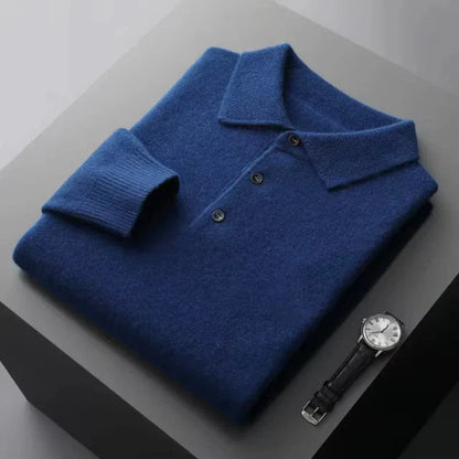 Classic Fit Long Sleeve Polo Shirt Men