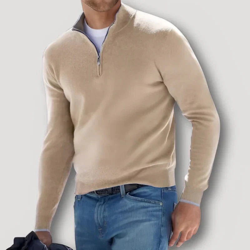 Warm Quarter Zip Mens Fall Sweater