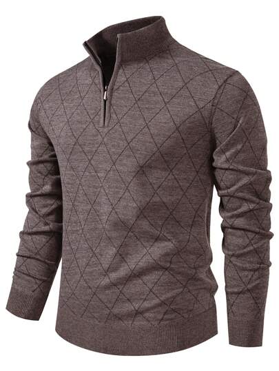 Breathable Crew Neck Knit Sweater Men