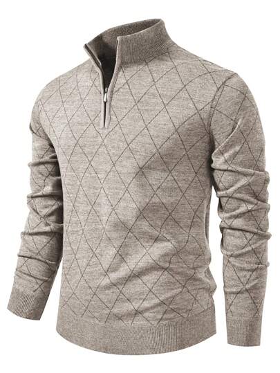 Breathable Crew Neck Knit Sweater Men