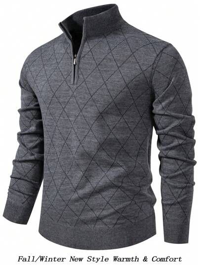 Breathable Crew Neck Knit Sweater Men