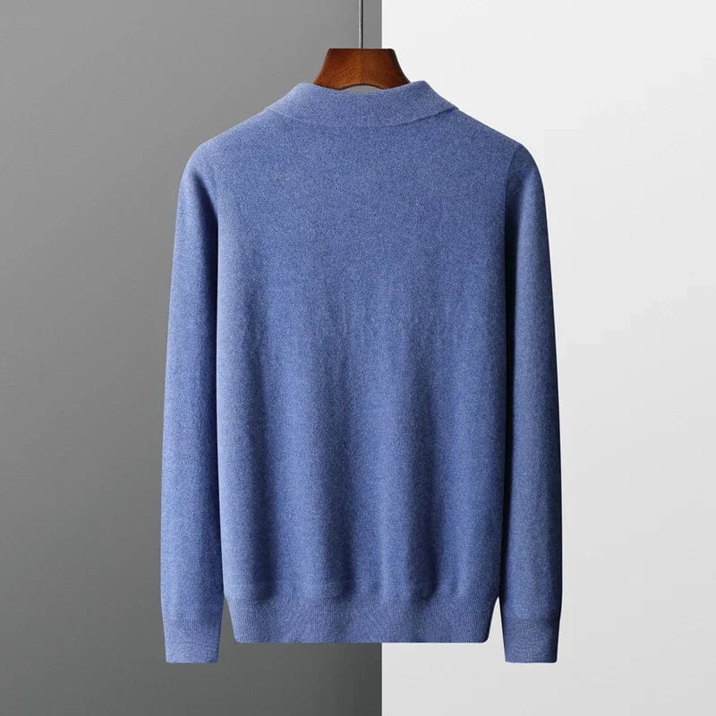 Warm Crew Neck Zip Up Men's Sweater
