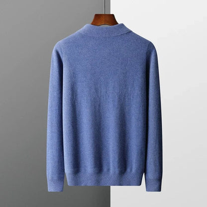 Warm Crew Neck Zip Up Men's Sweater