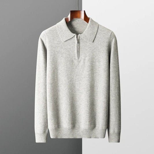 Warm Crew Neck Zip Up Men's Sweater - OutfitLondon