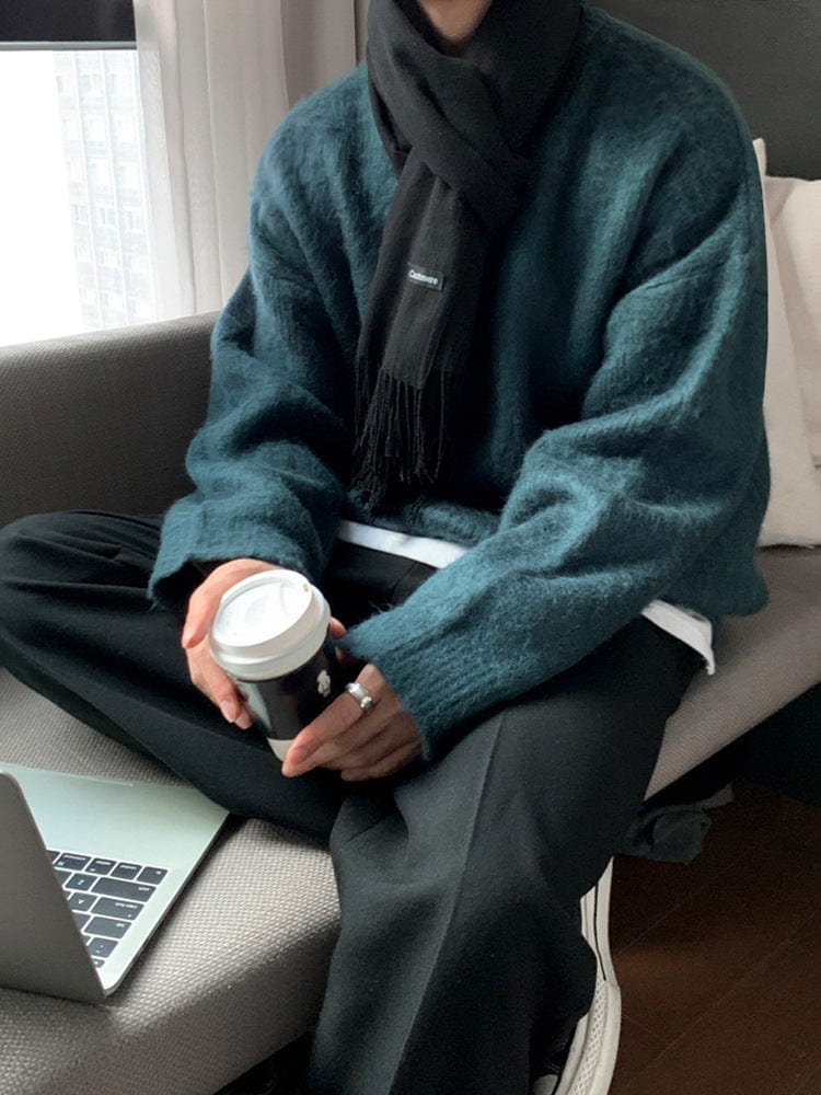 Relaxed Fit Long Knit Cardigan Sweater - OutfitLondon