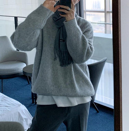 Relaxed Fit Long Knit Cardigan Sweater