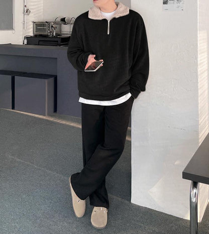 Soft Fleece Quarter Zip Men's Sweater - OutfitLondon