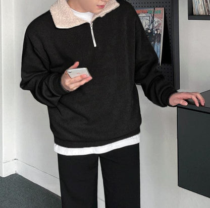 Soft Fleece Quarter Zip Men's Sweater