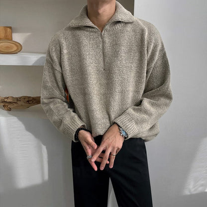Olive Green Cable Knit Mens Sweater - OutfitLondon