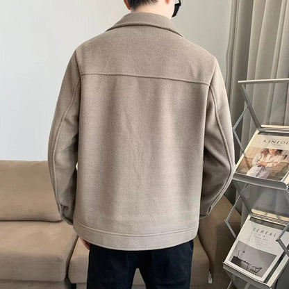 Relaxed Fit Button Wool Men's Coat