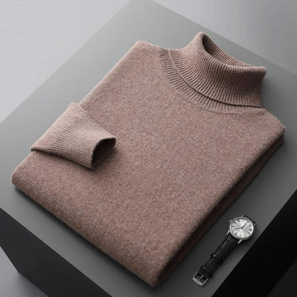 Warm Merino Wool Crew Neck Sweater Men
