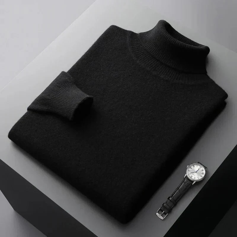 Warm Merino Wool Crew Neck Sweater Men