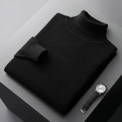 Warm Merino Wool Crew Neck Sweater Men