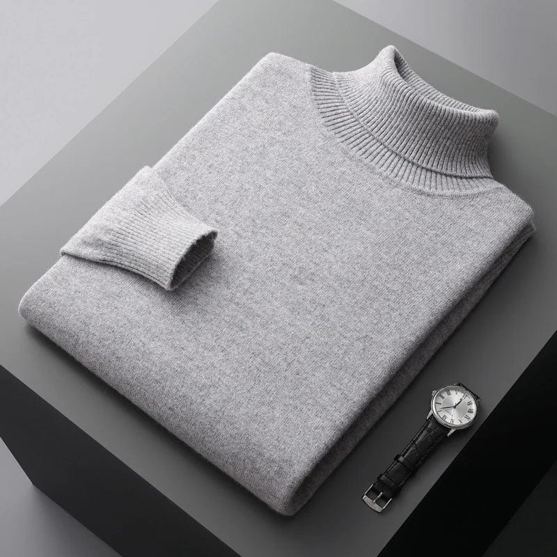Warm Merino Wool Crew Neck Sweater Men