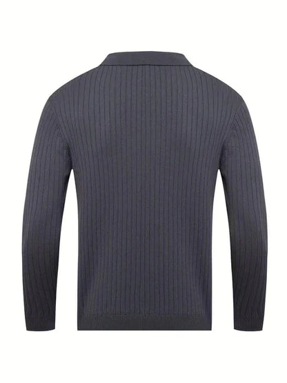 Classic Fit Textured Polo Neck Sweater