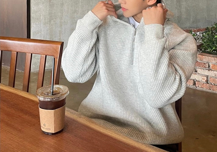 Warm Fall Quarter Zip Sweater