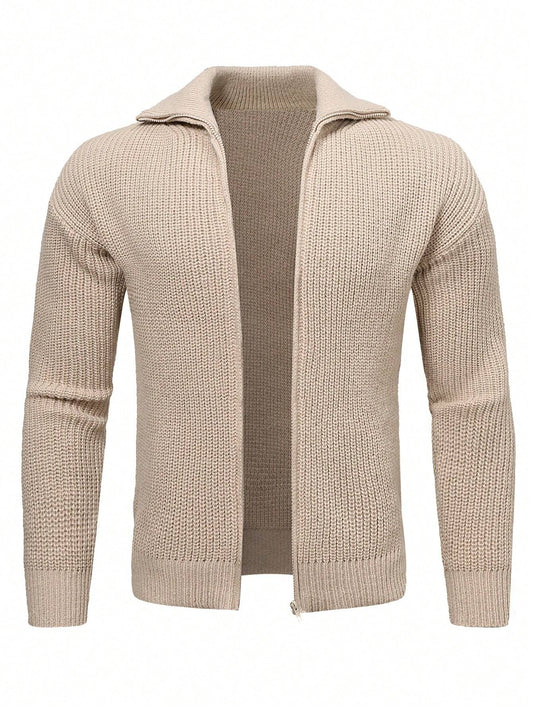 Light Brown Crew Neck Men's Sweater - OutfitLondon