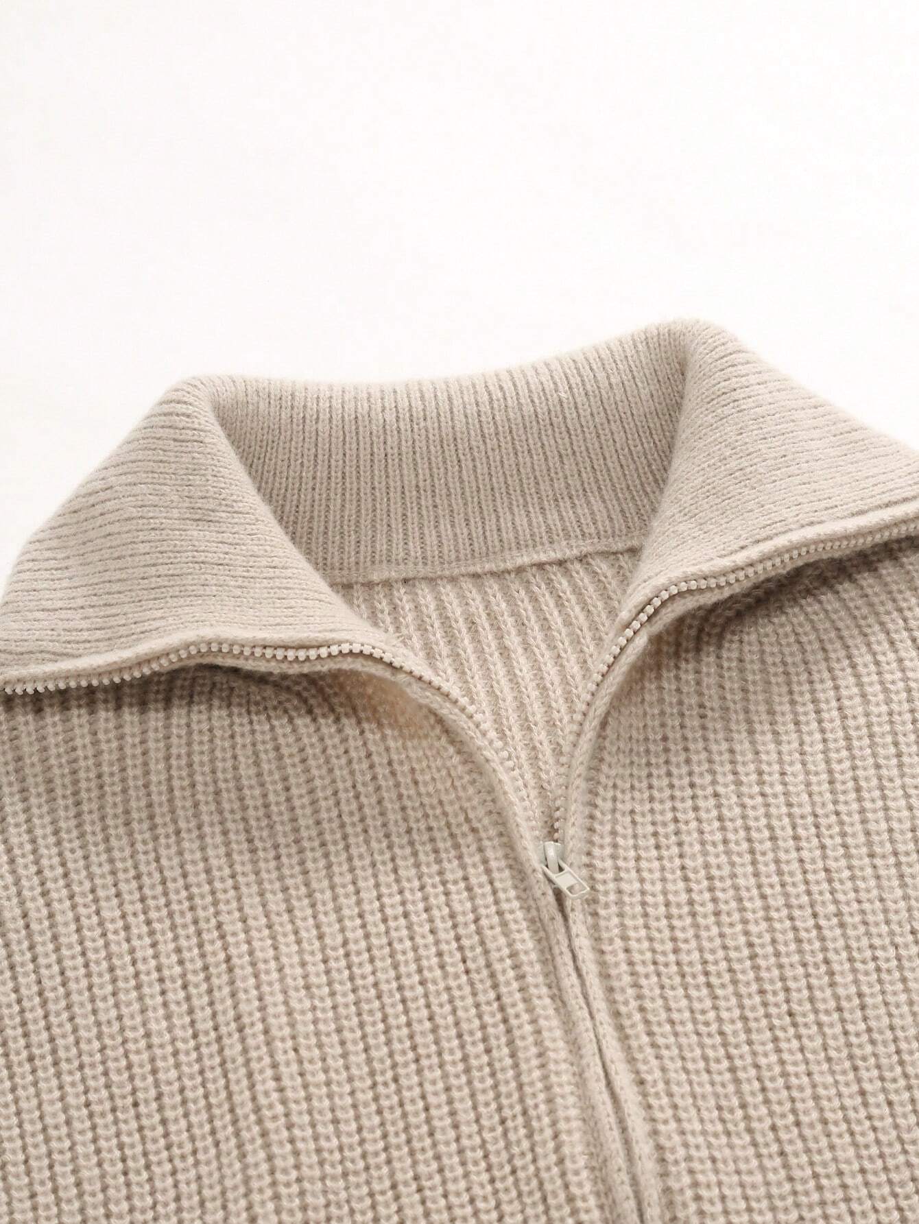 Light Brown Crew Neck Men's Sweater