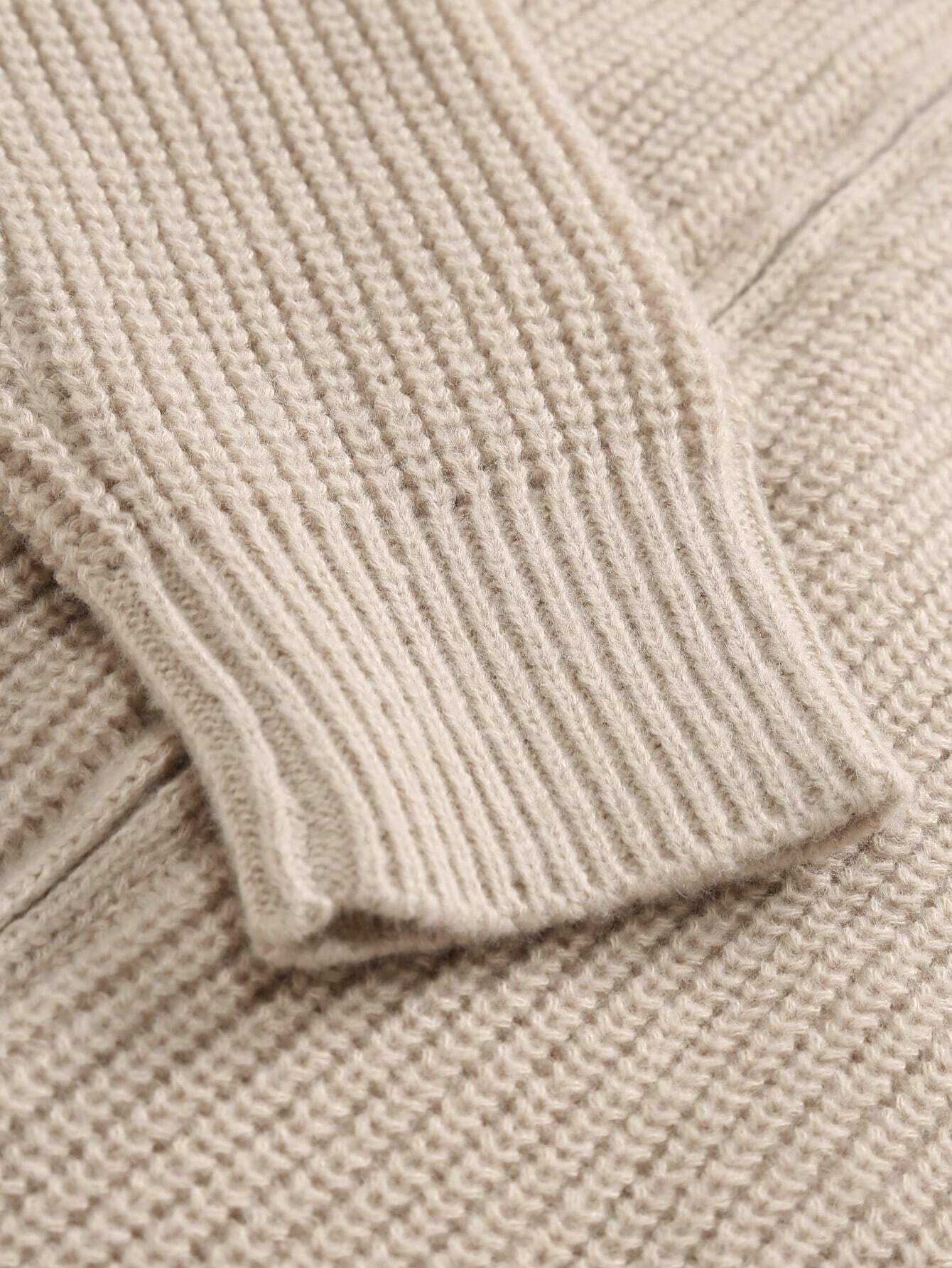 Light Brown Crew Neck Men's Sweater