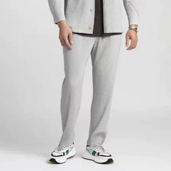 Timeless Striped Cotton Trousers - OutfitLondon