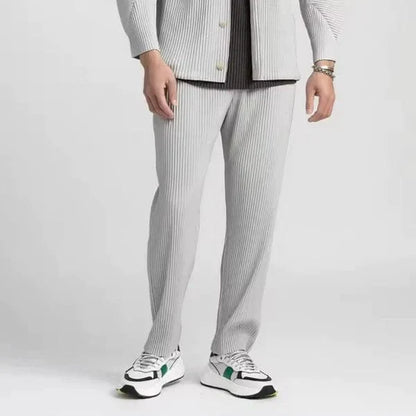 Timeless Striped Cotton Trousers - OutfitLondon