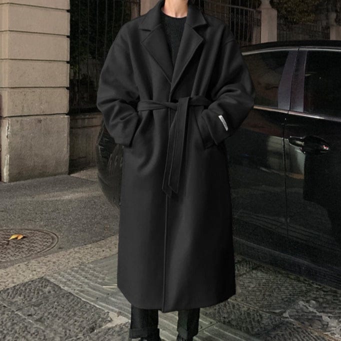 Classic Fit Belted Winter Overcoat - OutfitLondon