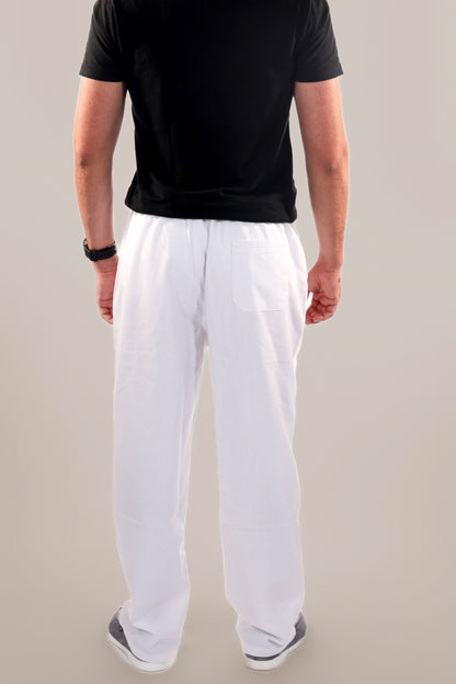 Casual Beige Linen Pants For Men